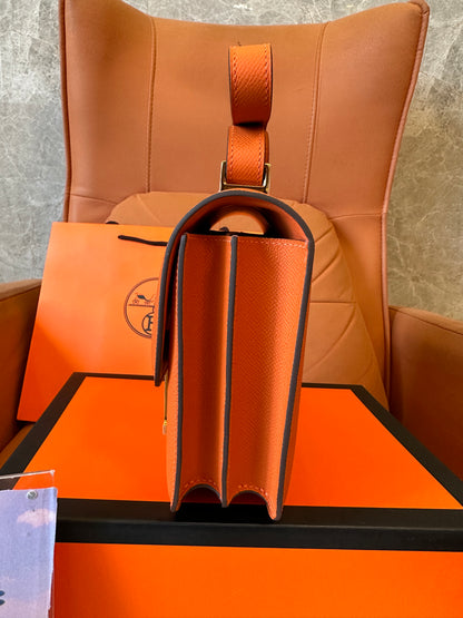 [Half Handmade]Hermès Constance Bag in Orange Epsom Leather with Gold Hardware