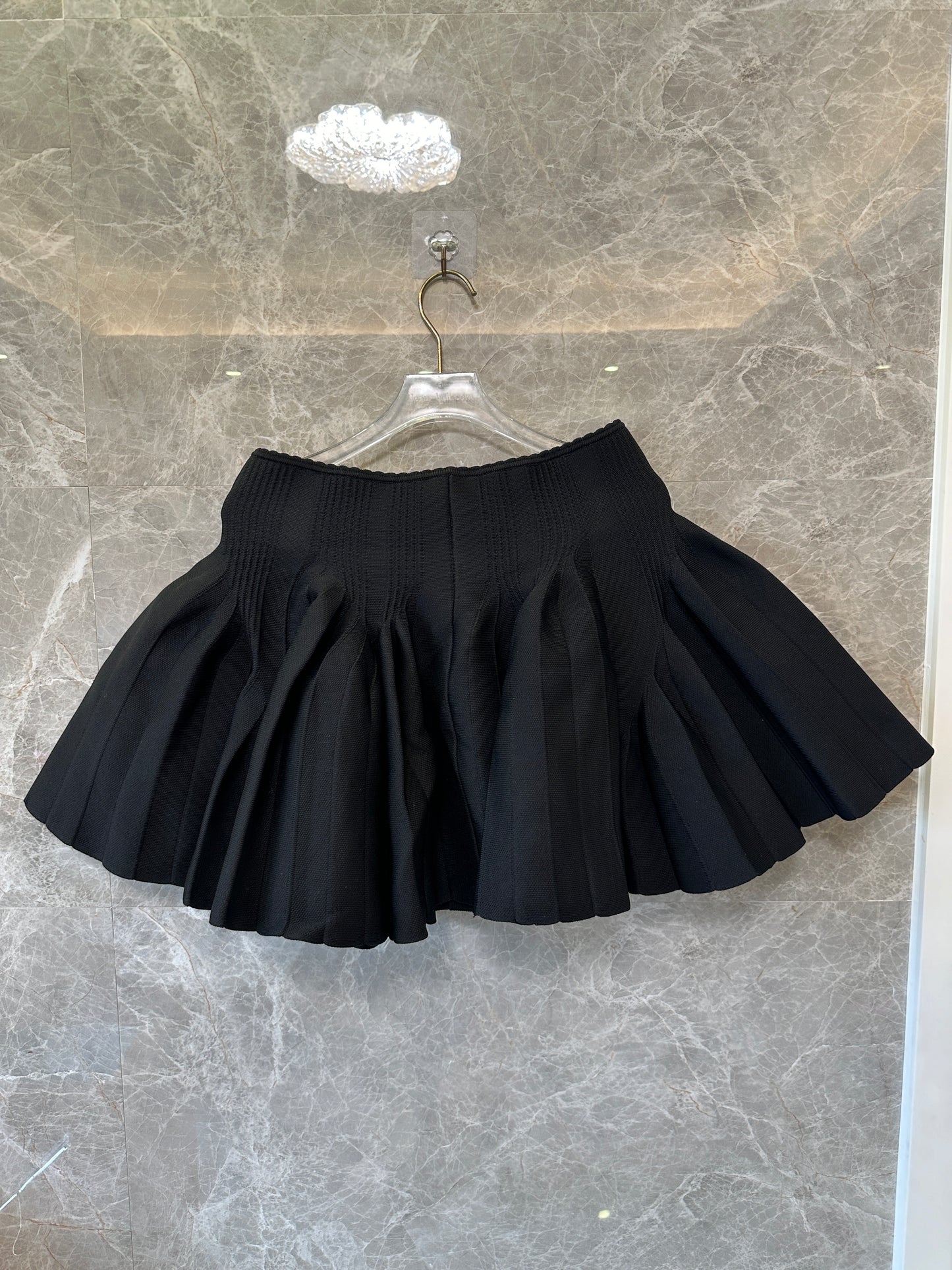 Sandro Knit Pleated Mini Skirt
