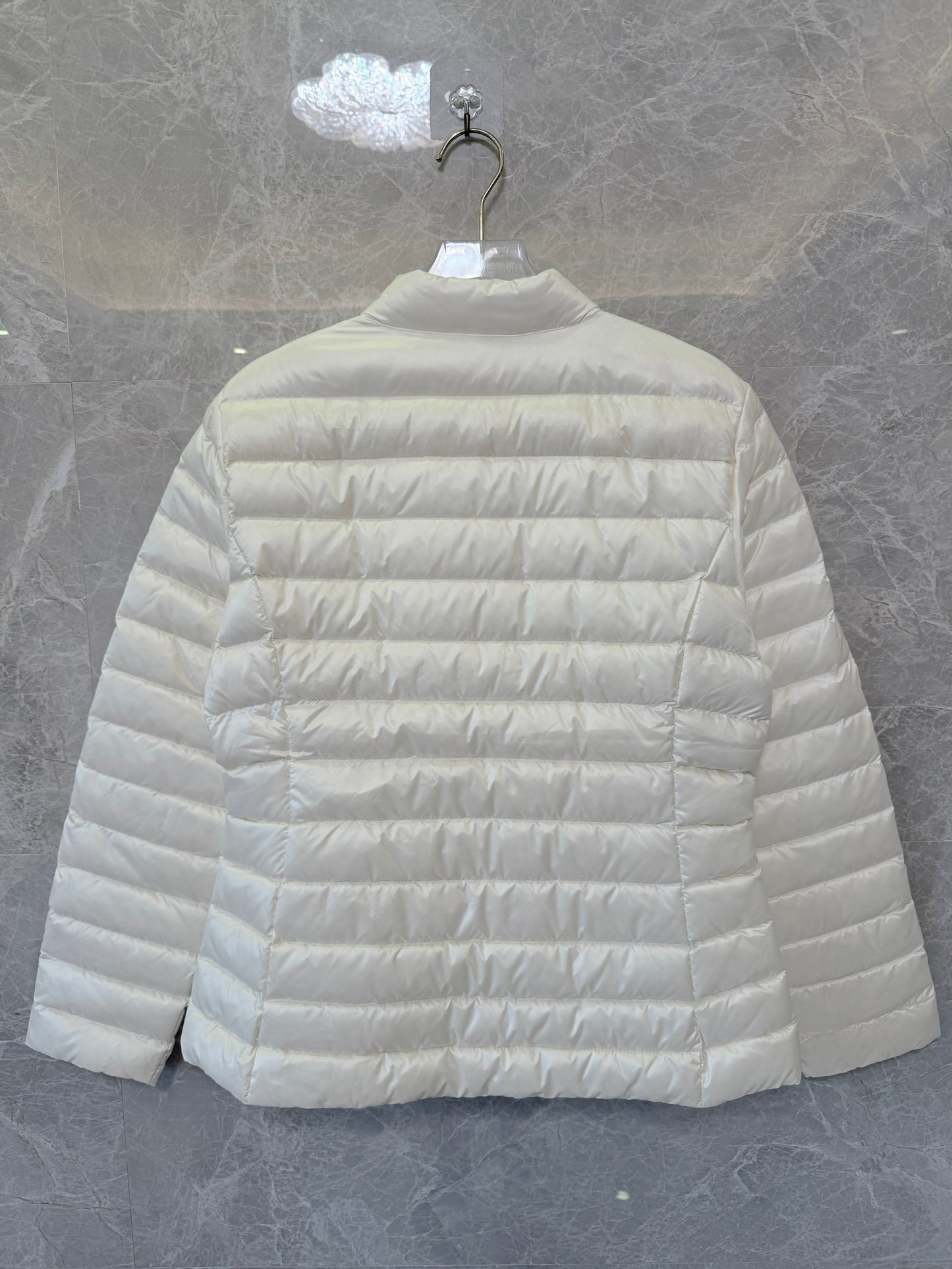 Moncler Lightweight Down Jacket White Stand Collar Puffer Jacket