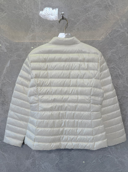 Moncler Lightweight Down Jacket White Stand Collar Puffer Jacket