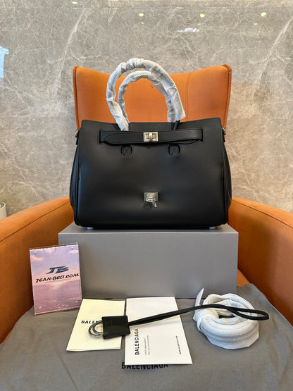 Balenciaga Bel Air Large Leather Tote Bag Black