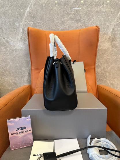 Balenciaga Bel Air Large Leather Tote Bag Black