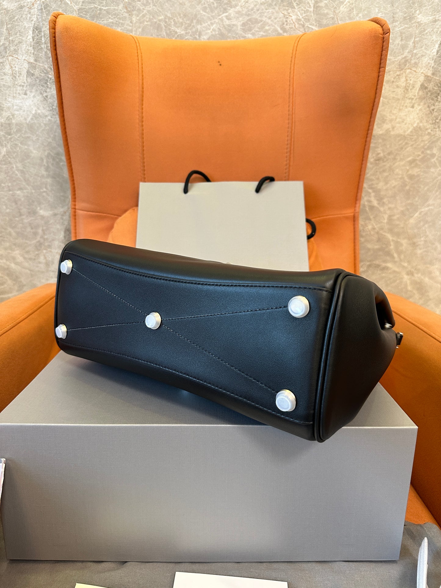 Balenciaga Bel Air Large Leather Tote Bag Black
