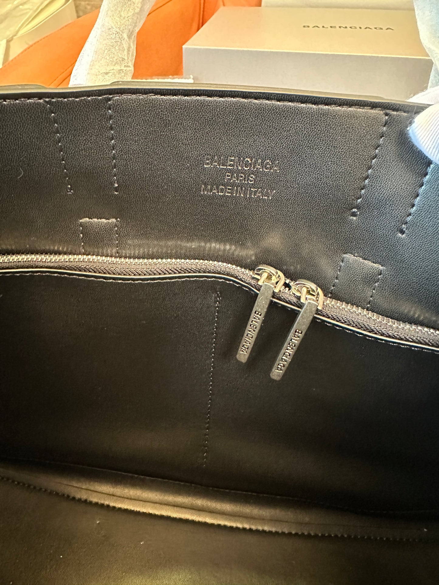 Balenciaga Bel Air Large Leather Tote Bag Black