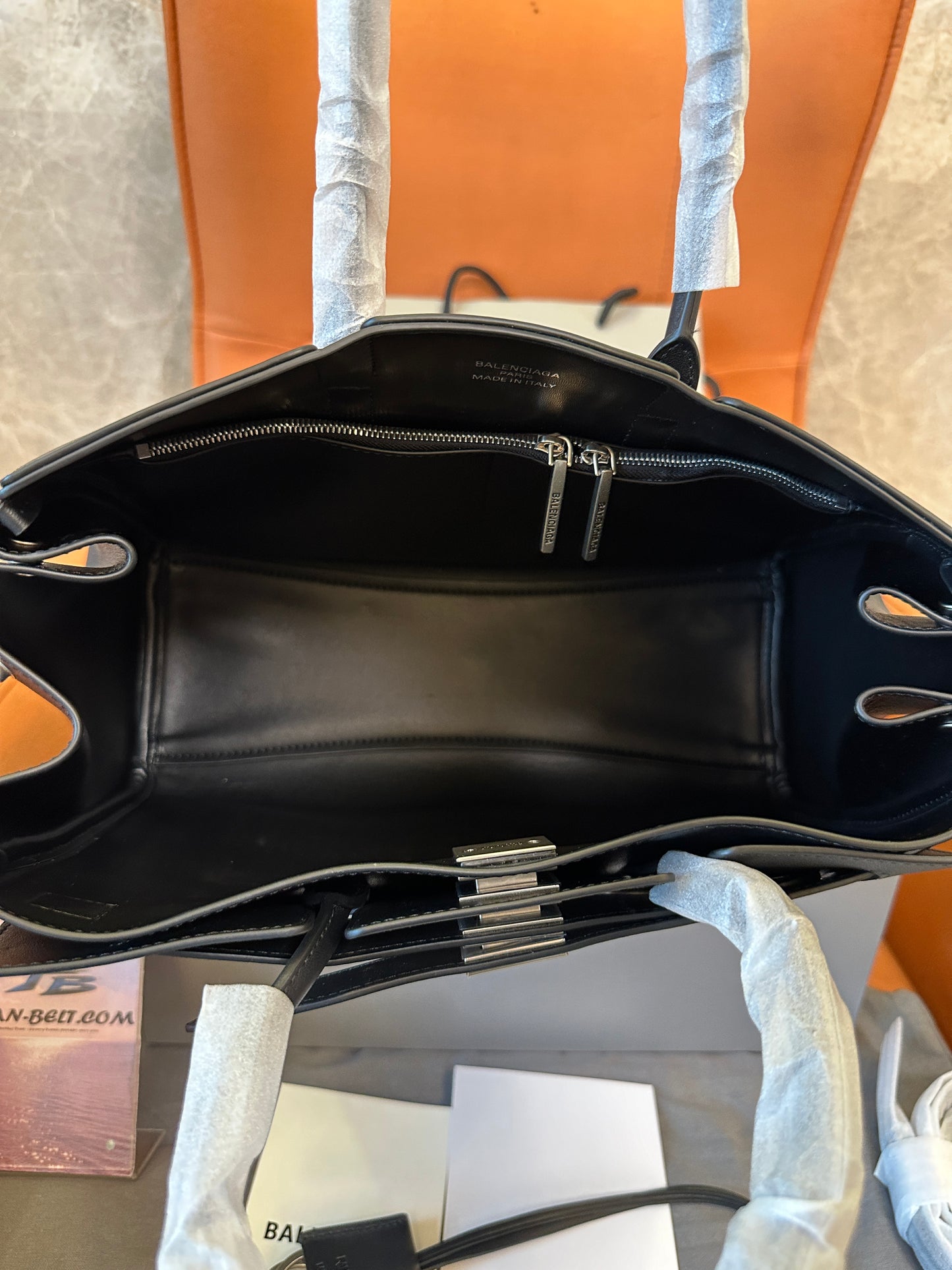 Balenciaga Bel Air Large Leather Tote Bag Black