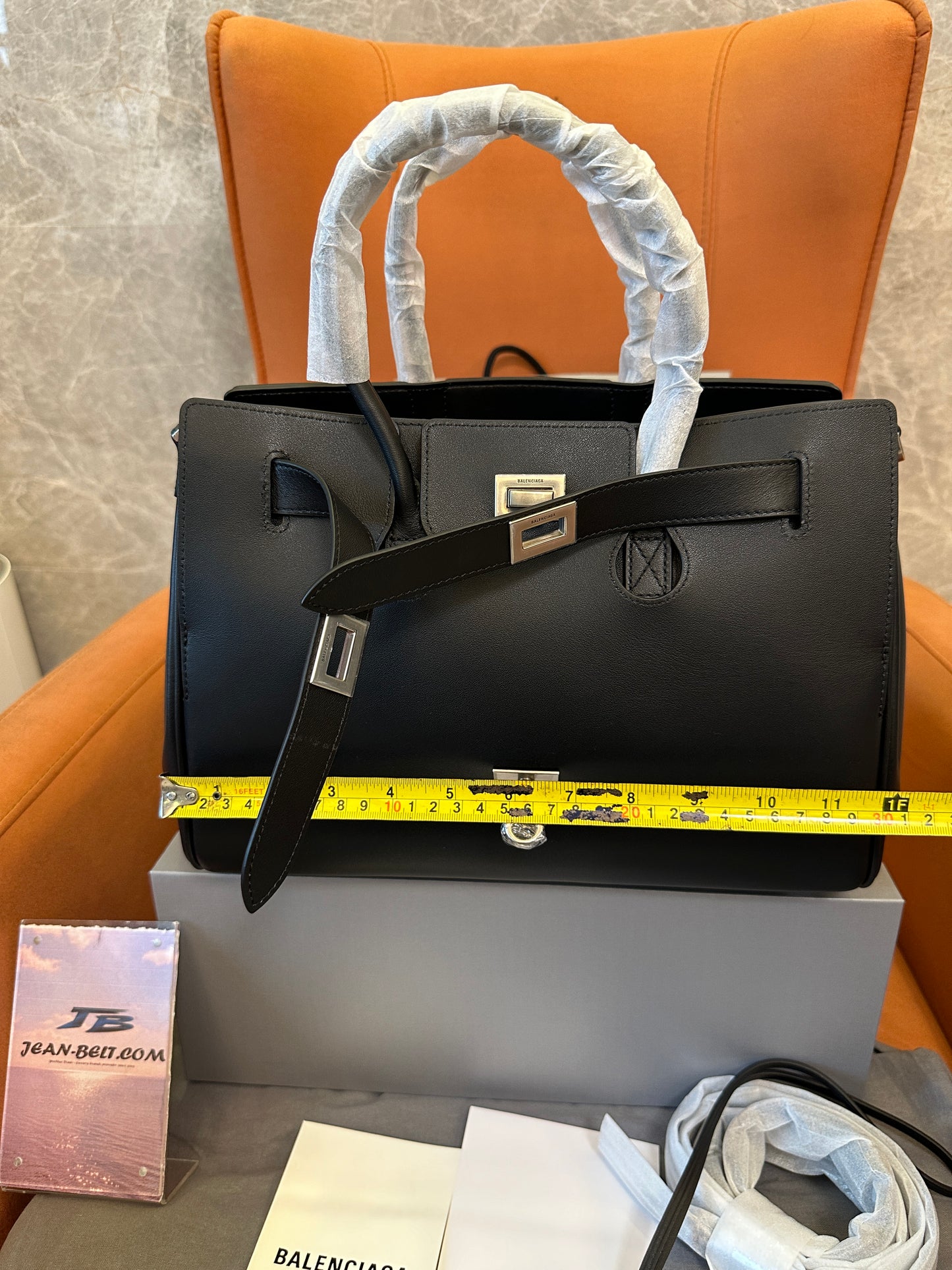 Balenciaga Bel Air Large Leather Tote Bag Black
