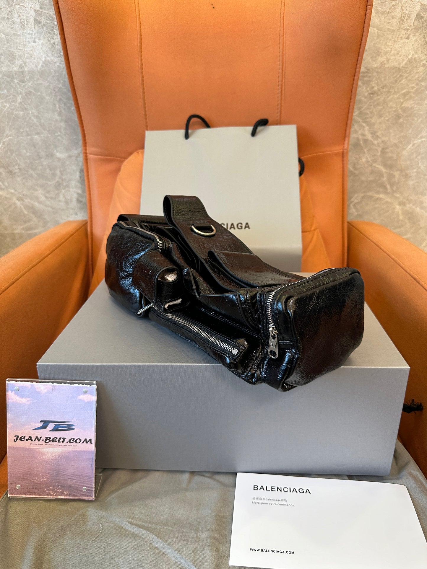 Balenciaga Le Cagole Black Leather Shoulder Bag