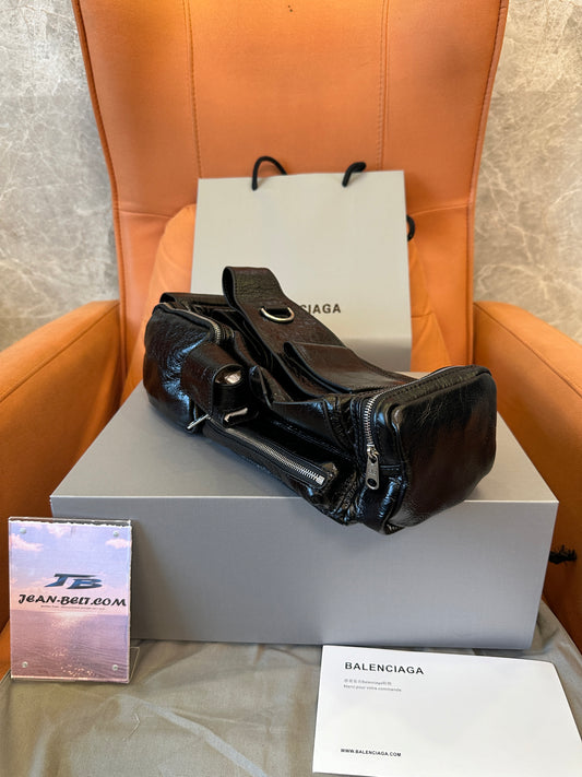 Balenciaga Le Cagole Black Leather Shoulder Bag