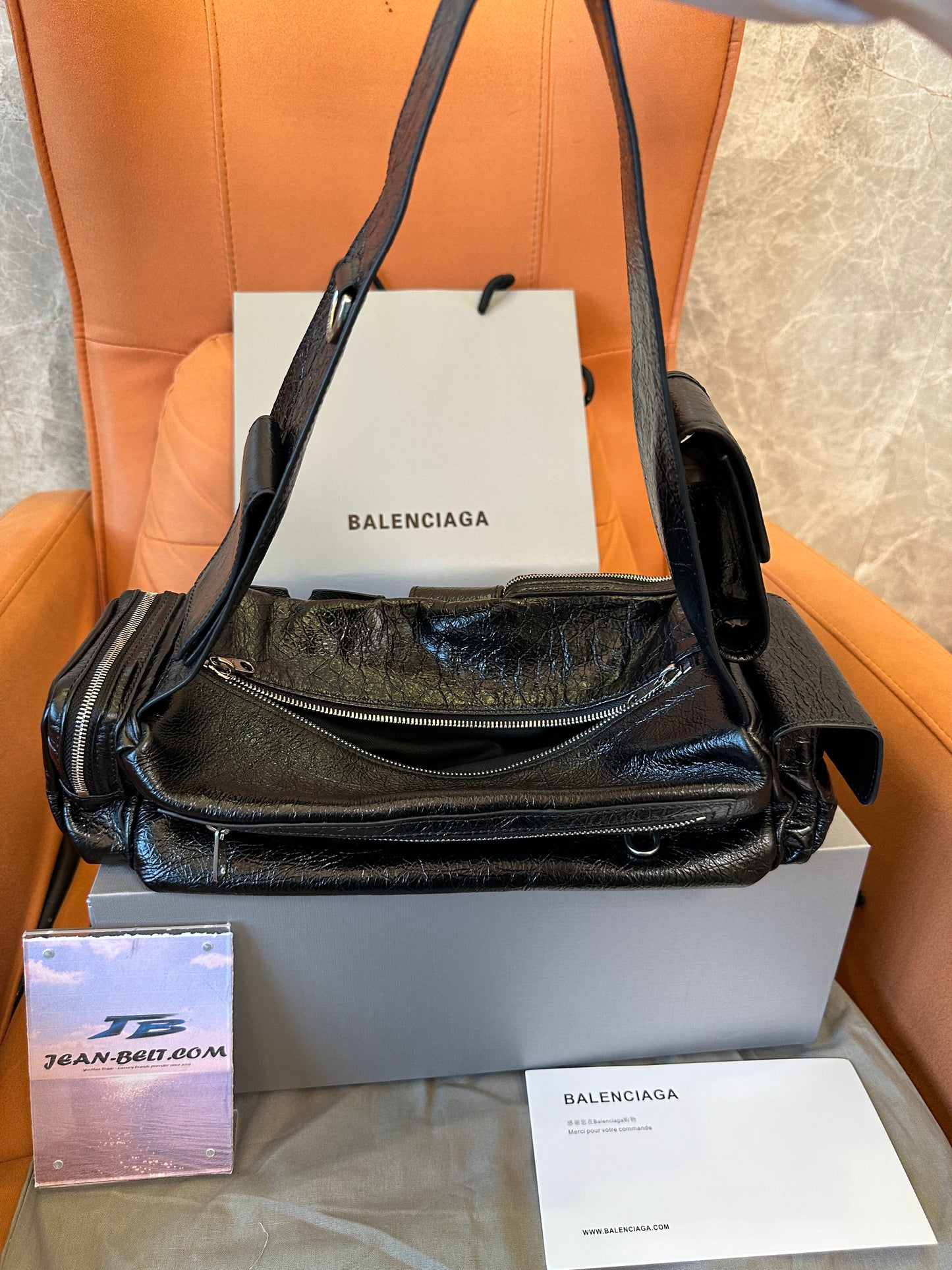 Balenciaga Le Cagole Black Leather Shoulder Bag