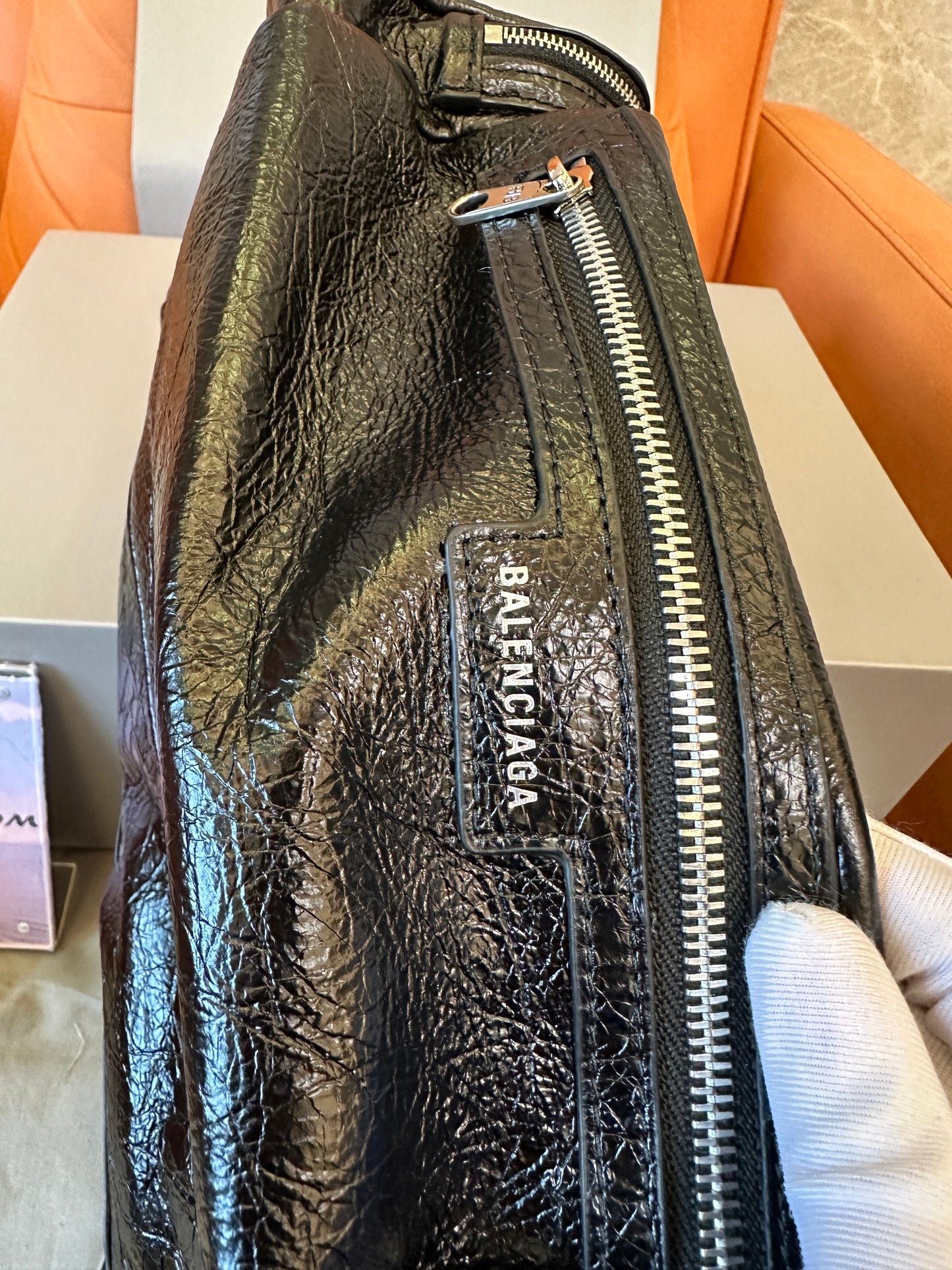 Balenciaga Le Cagole Black Leather Shoulder Bag