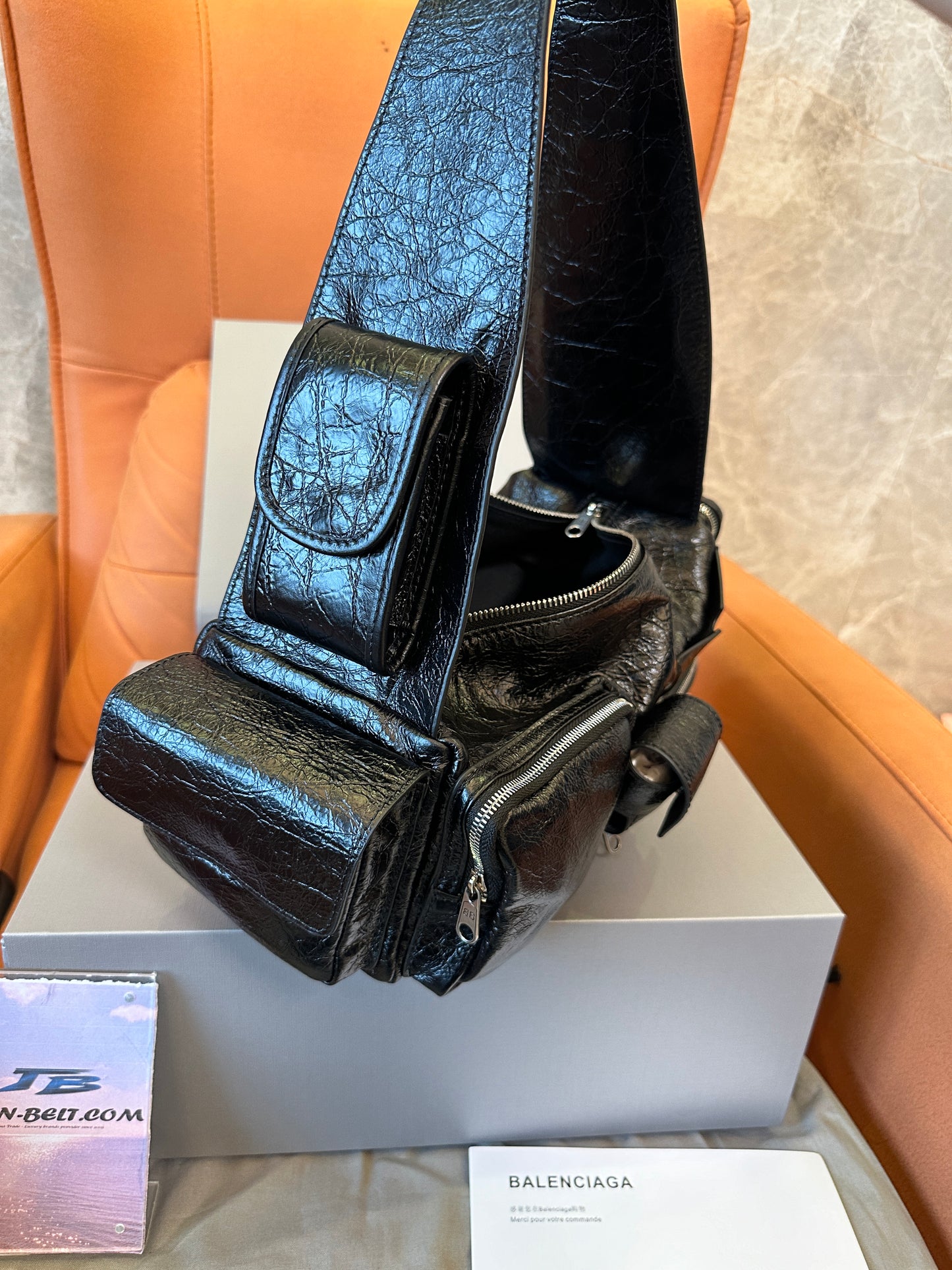 Balenciaga Le Cagole Black Leather Shoulder Bag
