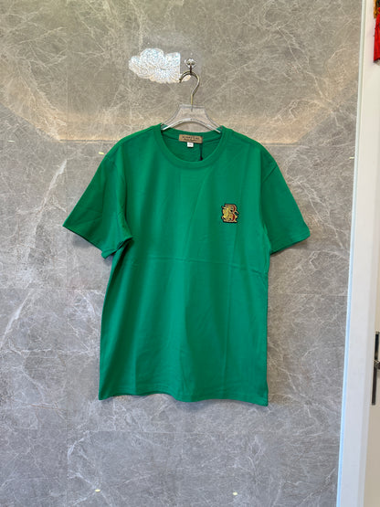 Burberry Green Cotton T-shirt with Embroidered B Logo