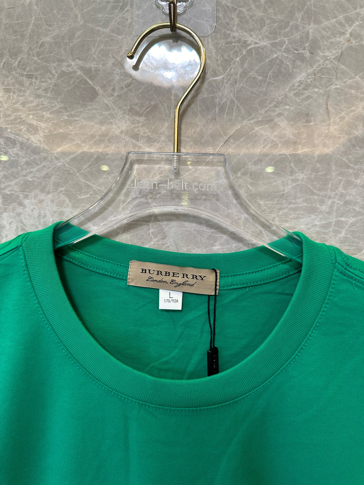 Burberry Green Cotton T-shirt with Embroidered B Logo