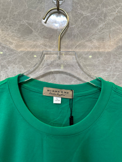 Burberry Green Cotton T-shirt with Embroidered B Logo