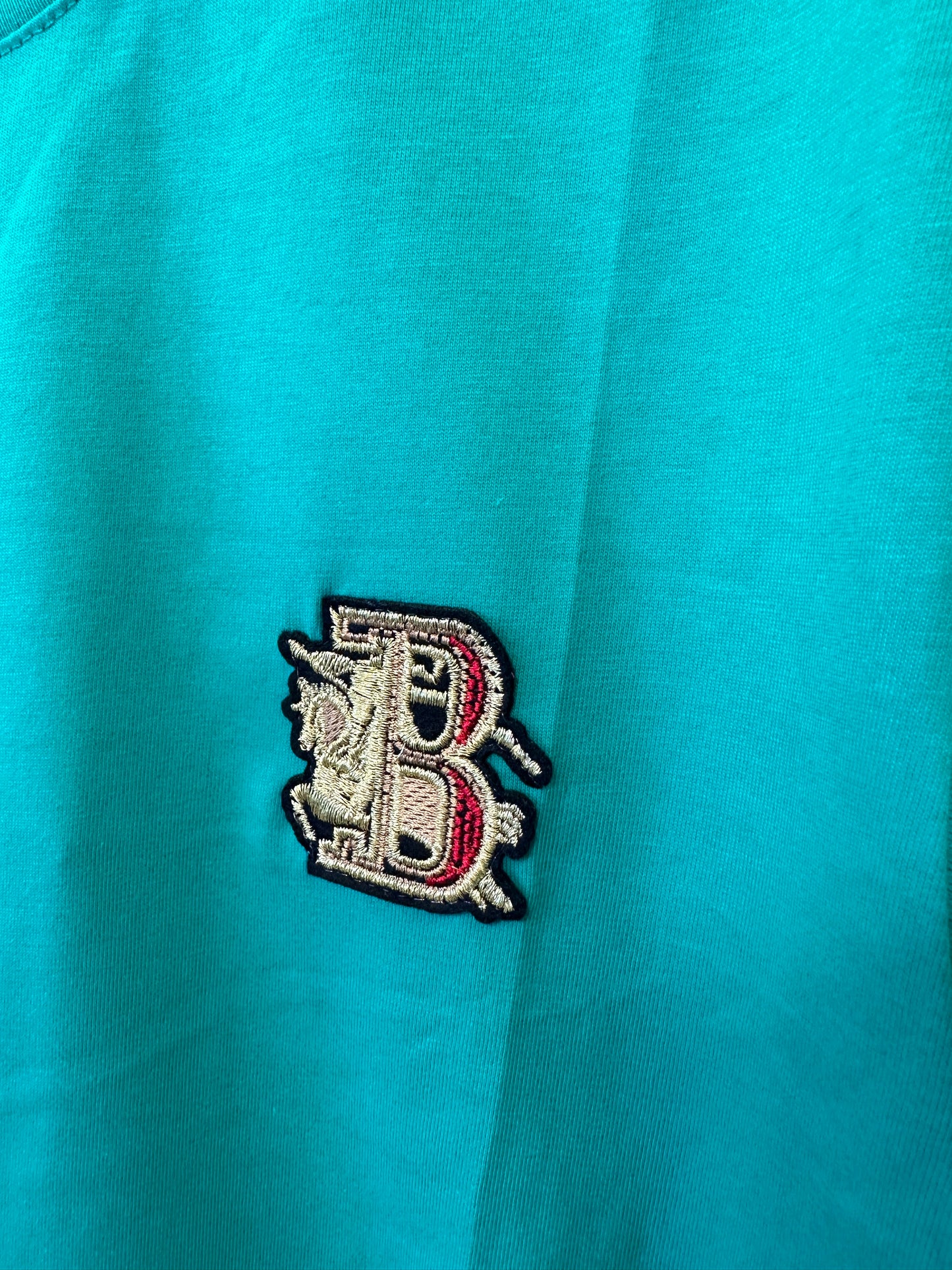 Burberry Green Cotton T-shirt with Embroidered B Logo