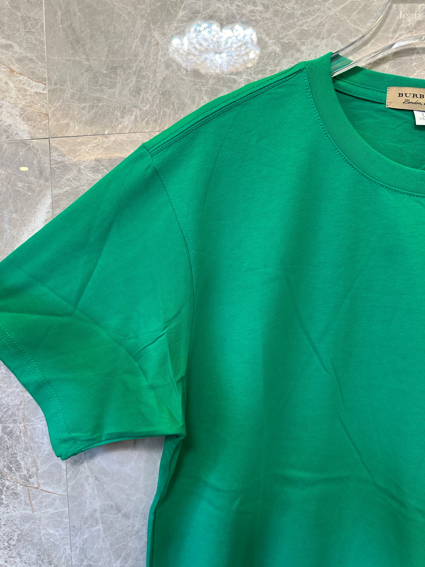 Burberry Green Cotton T-shirt with Embroidered B Logo