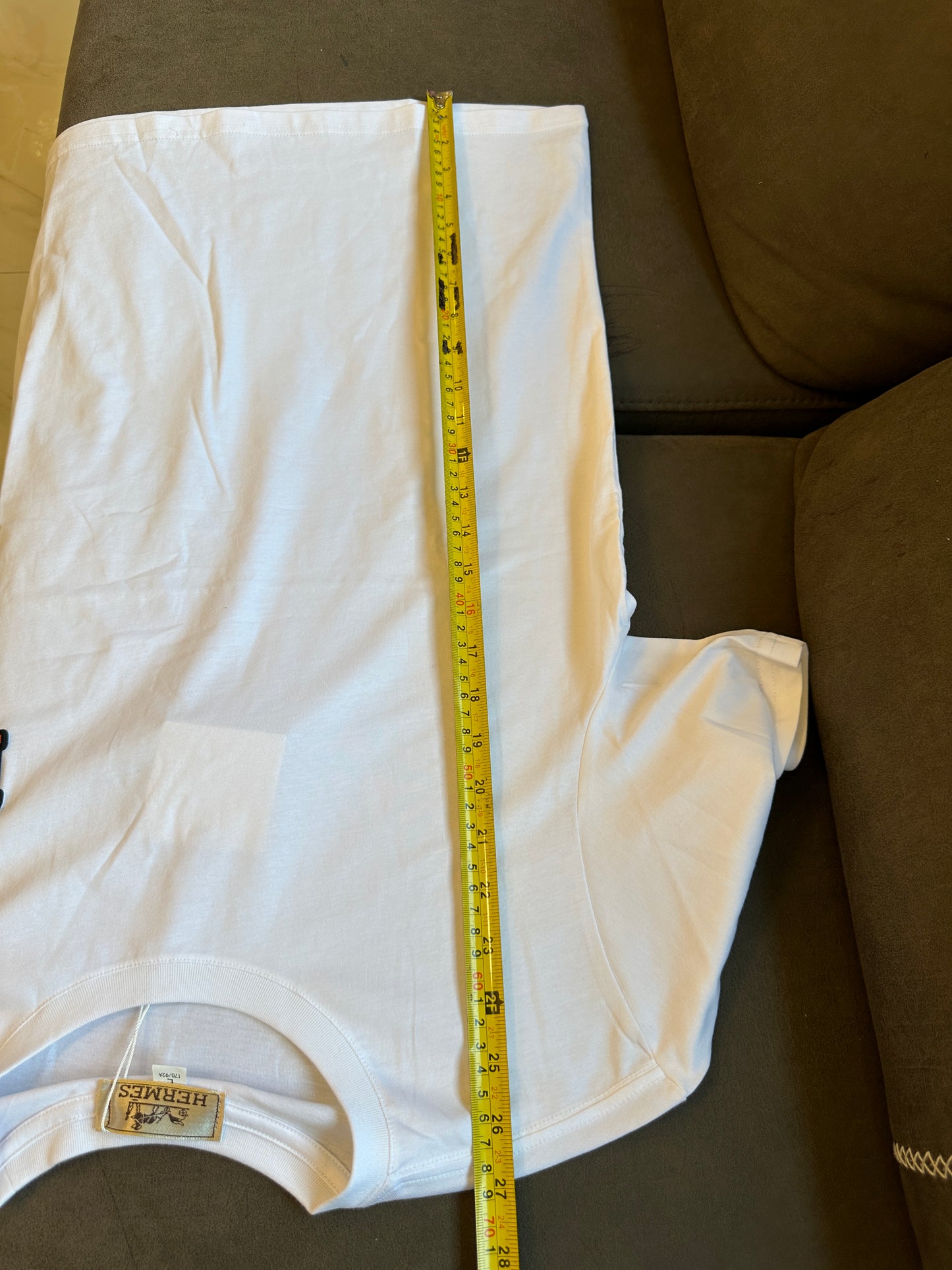 Hermès White Cotton T-shirt with Embroidered H Logo