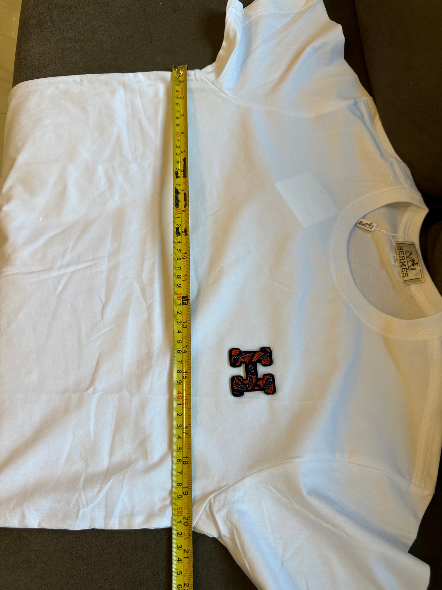 Hermès White Cotton T-shirt with Embroidered H Logo