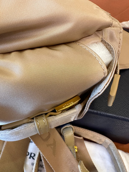 Prada Re-Nylon Cargo Shoulder Bag Sand Beige