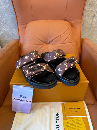 Louis Vuitton Monogram Puffer Sandals – Brown Nylon