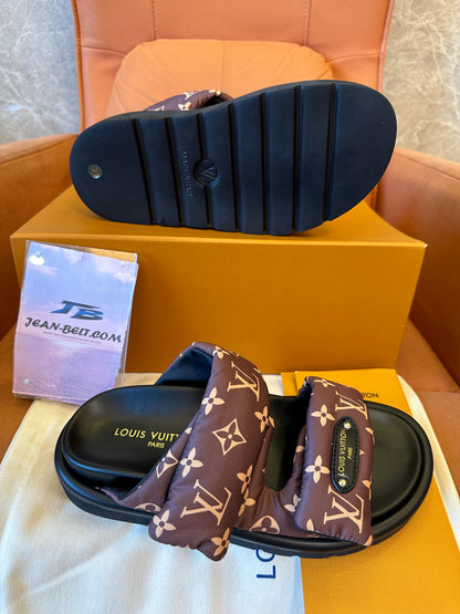 Louis Vuitton Monogram Puffer Sandals – Brown Nylon