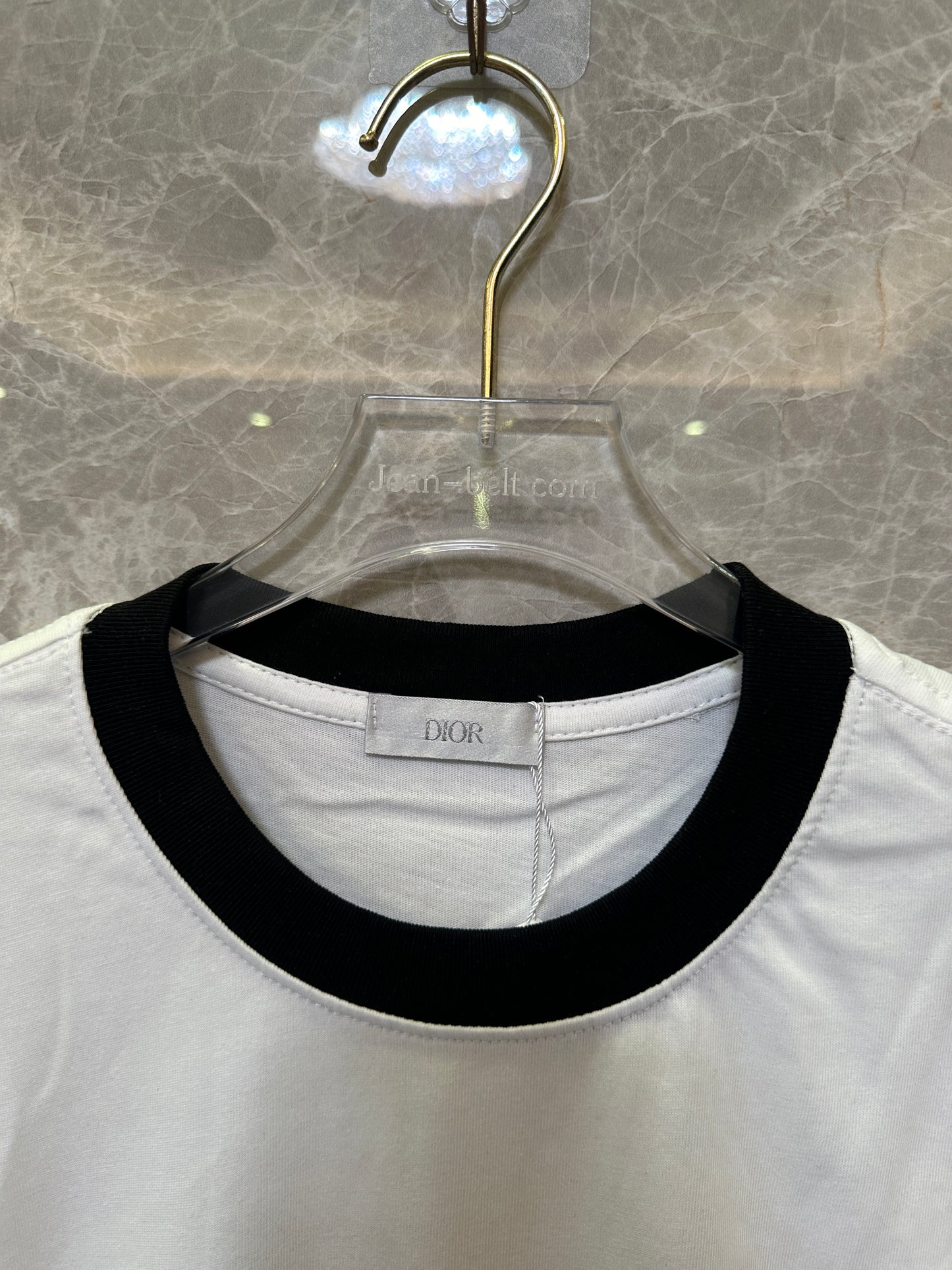 Christian Dior Paris logo contrast trim t-shirt