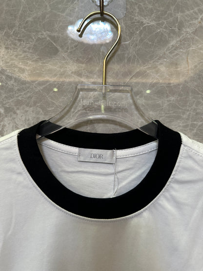 Christian Dior Paris logo contrast trim t-shirt
