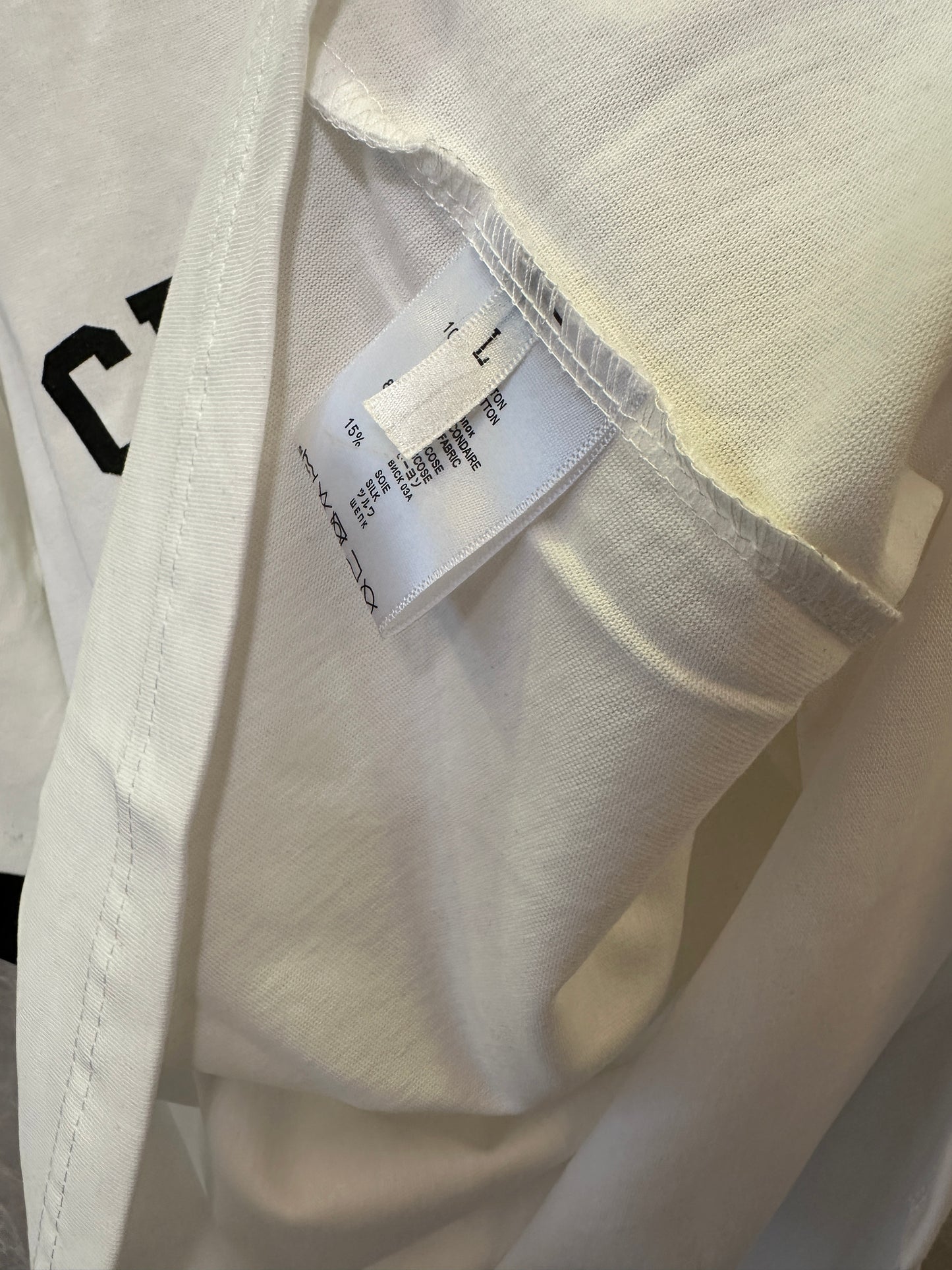 Christian Dior Paris logo contrast trim t-shirt