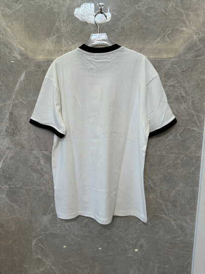 Christian Dior Paris logo contrast trim t-shirt