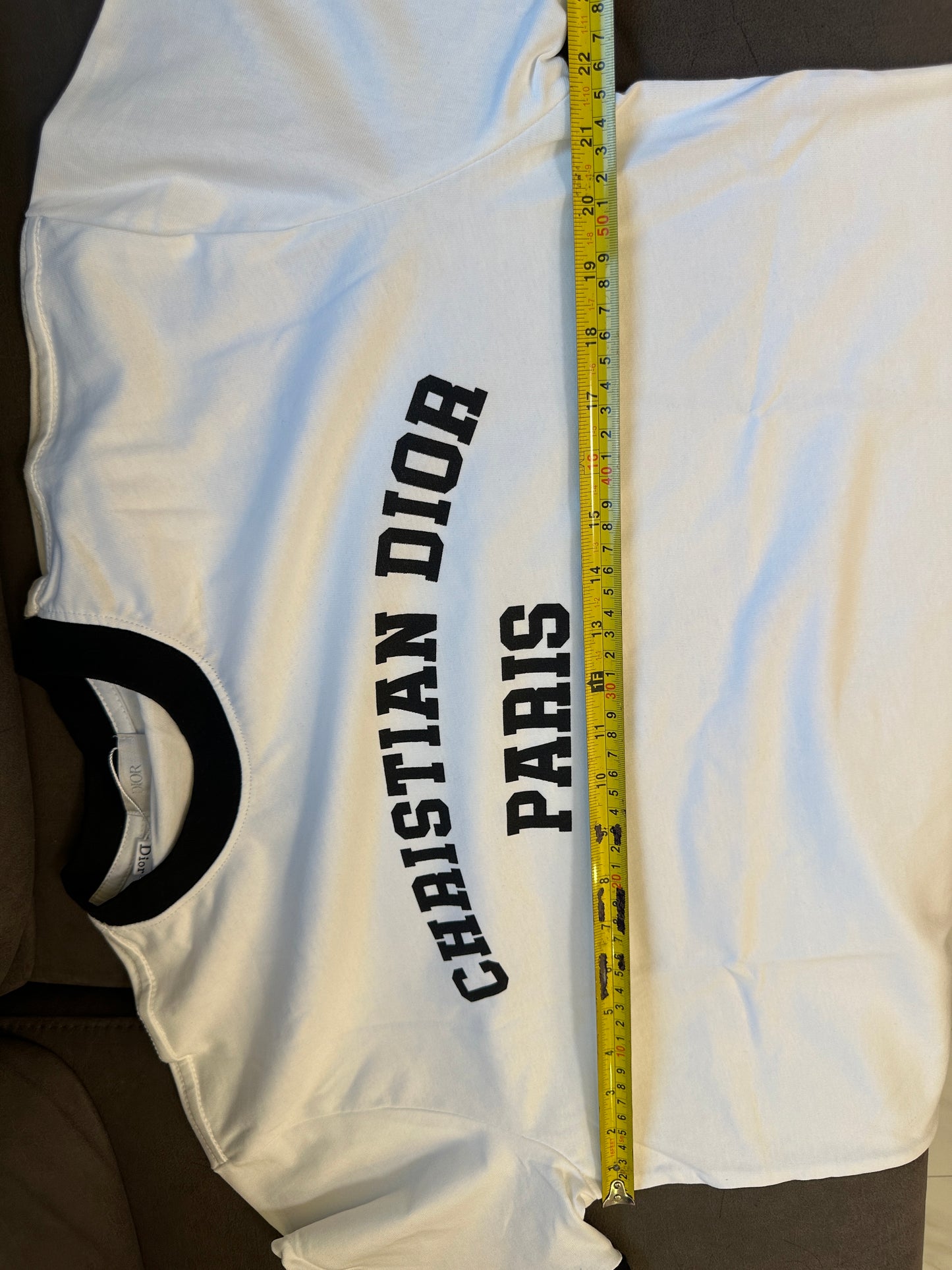 Christian Dior Paris logo contrast trim t-shirt