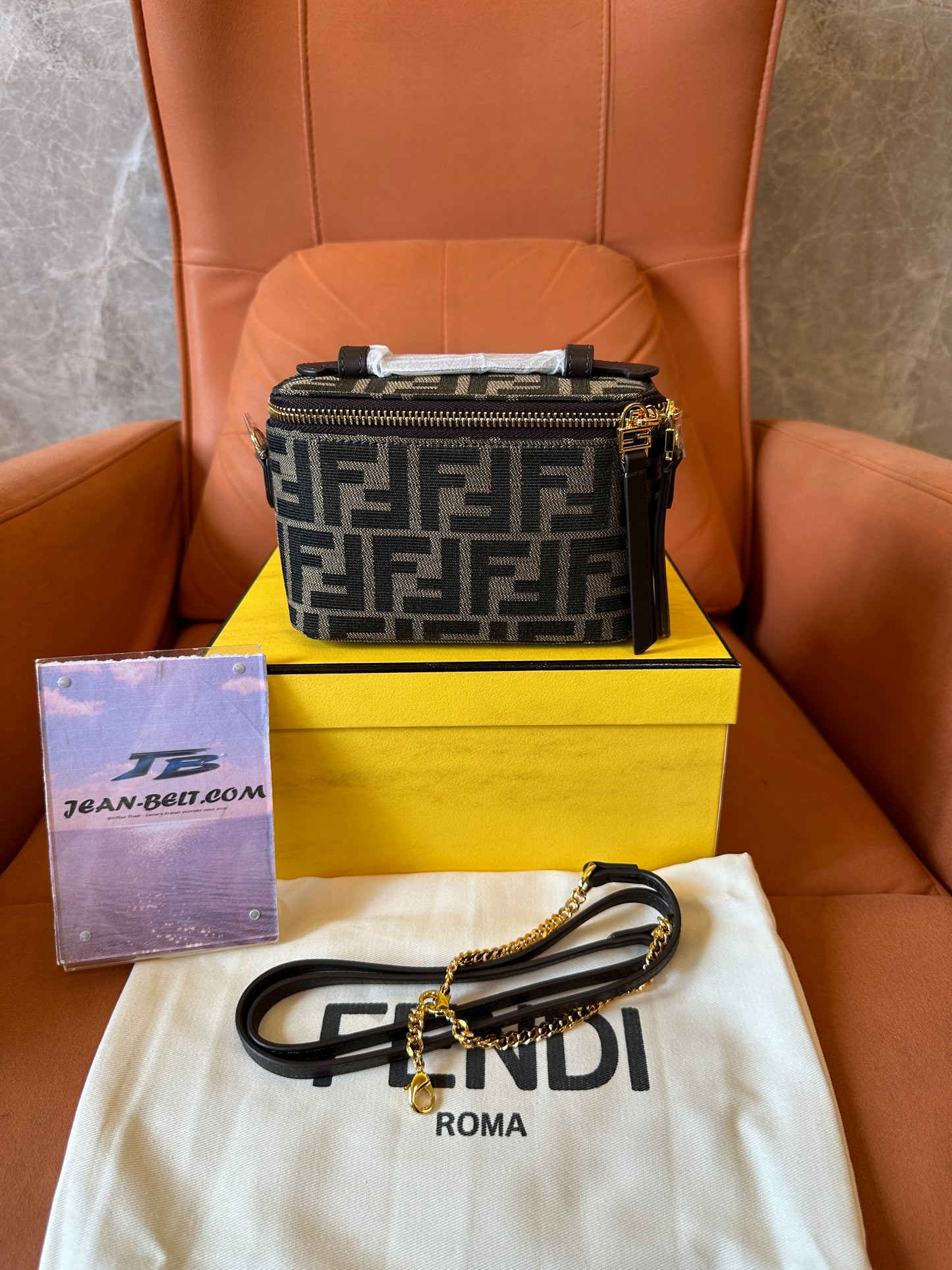 Fendi FF Jacquard Mini Vanity Crossbody Bag