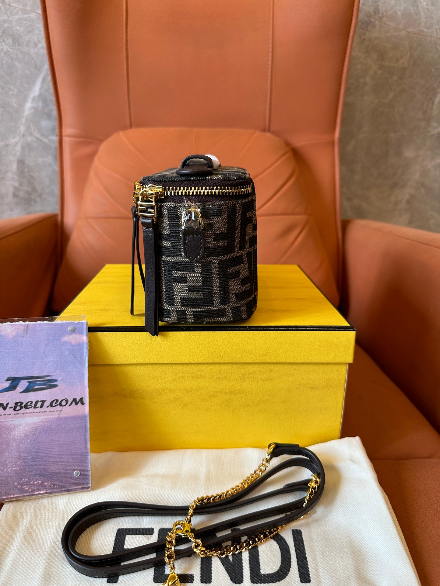Fendi FF Jacquard Mini Vanity Crossbody Bag
