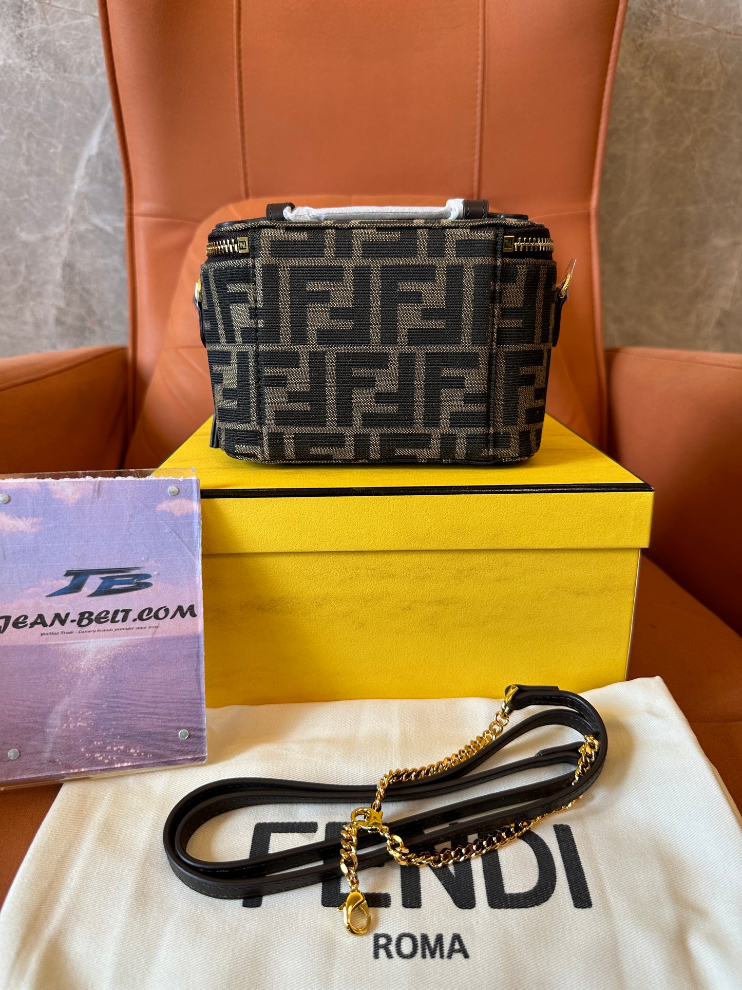 Fendi FF Jacquard Mini Vanity Crossbody Bag