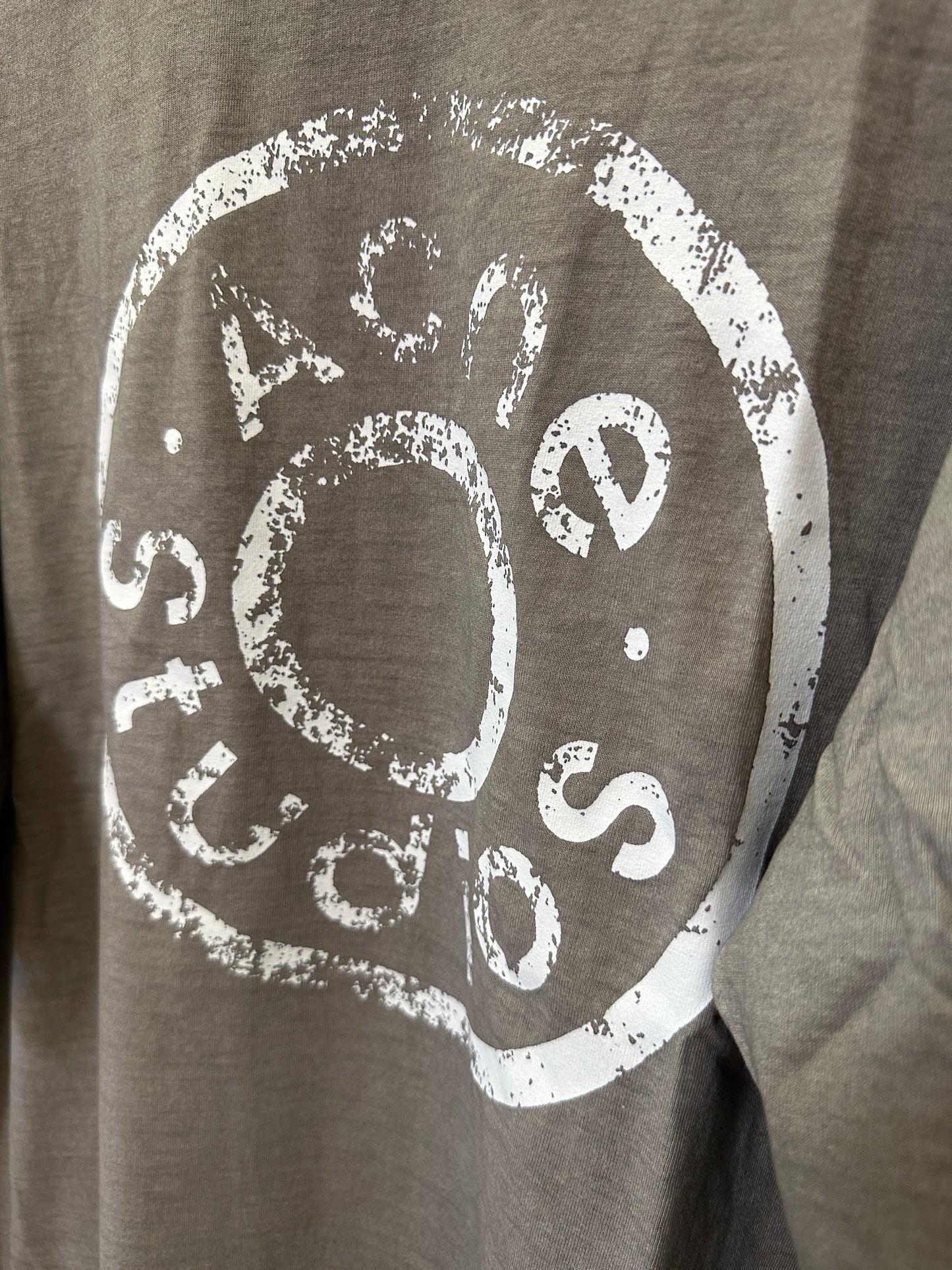 Acne Studios Distressed Logo T-shirt in Faded Black