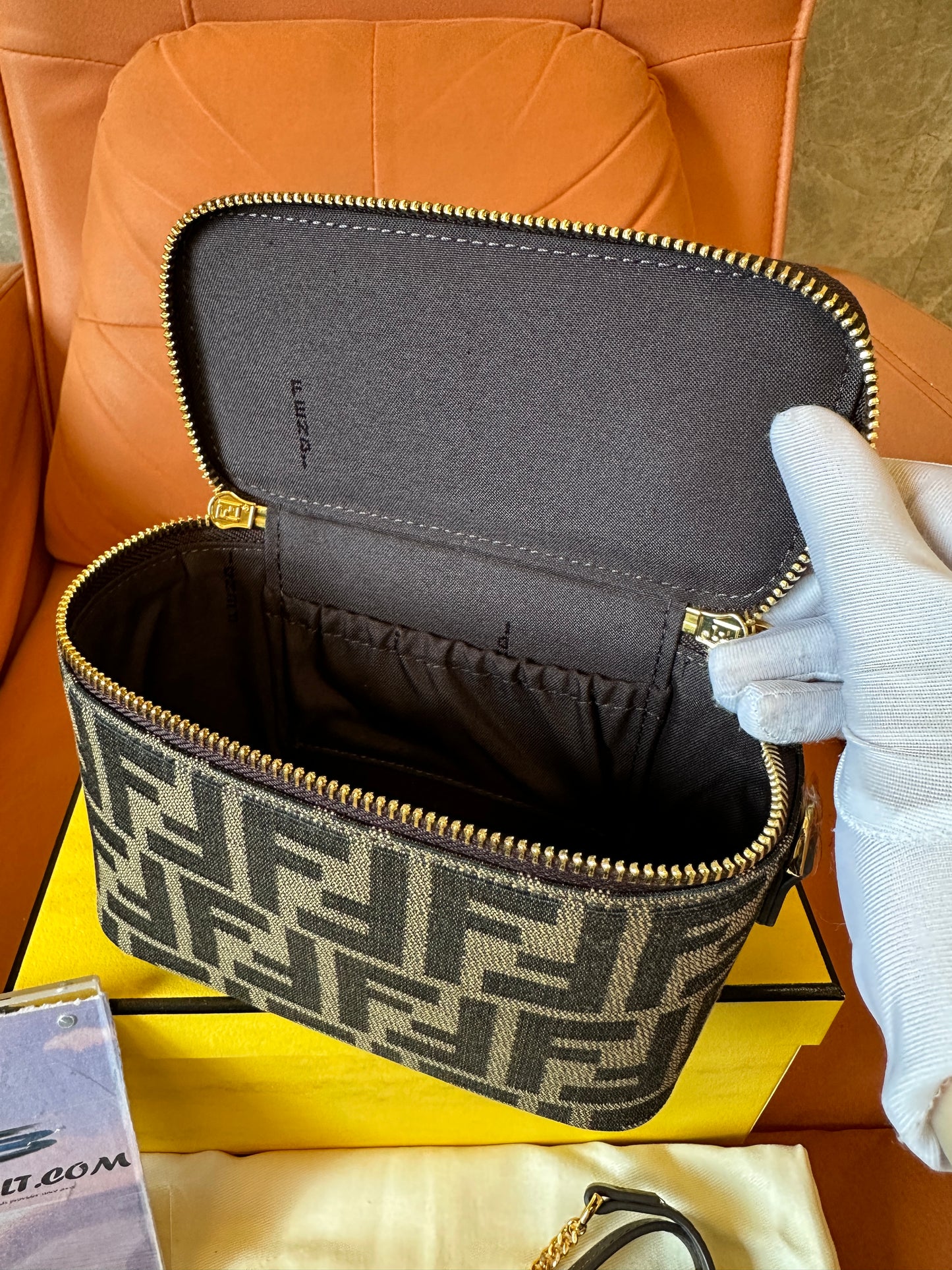 Fendi FF Jacquard Mini Vanity Crossbody Bag