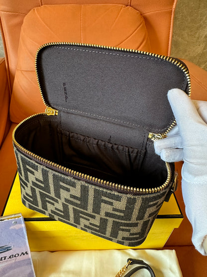 Fendi FF Jacquard Mini Vanity Crossbody Bag