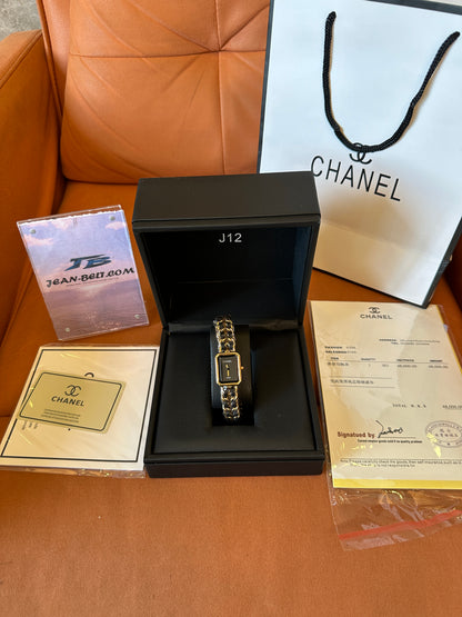 Chanel Première Chain Watch Black Gold