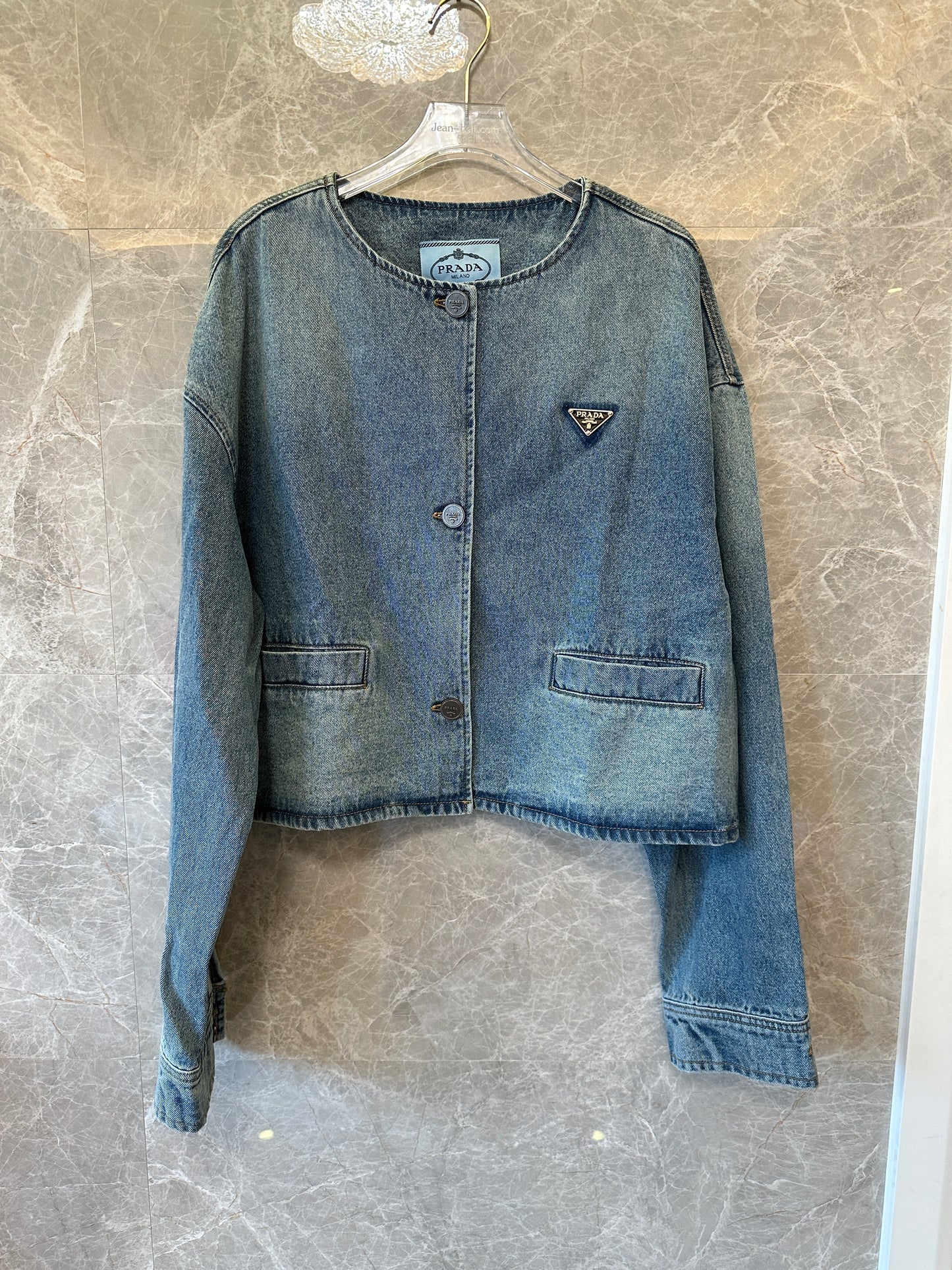 Prada Women's Vintage Wash Denim Jacket
