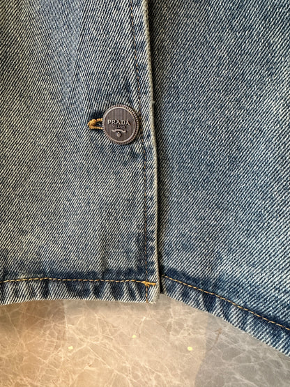 Prada Women's Vintage Wash Denim Jacket