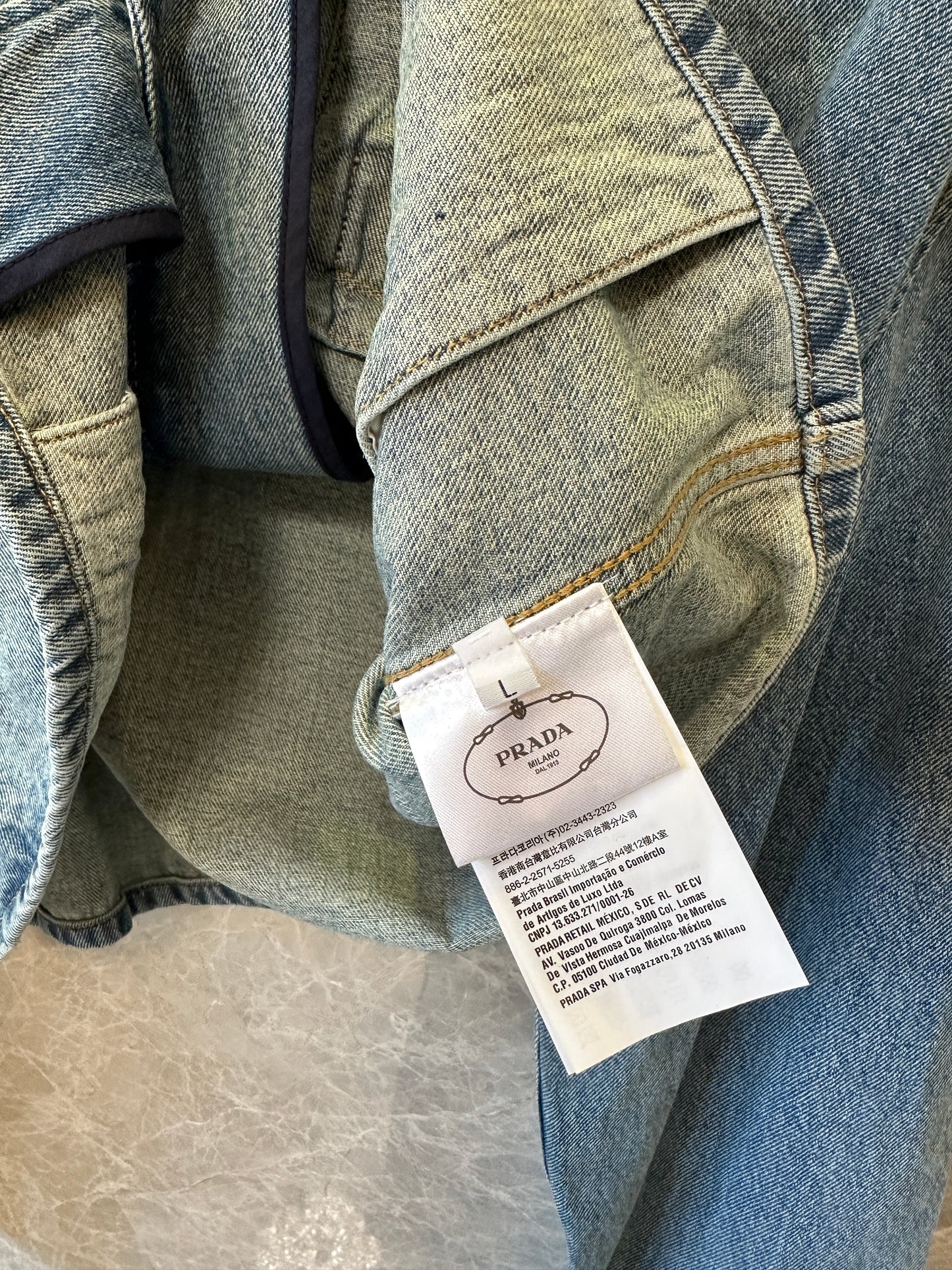 Prada Women's Vintage Wash Denim Jacket