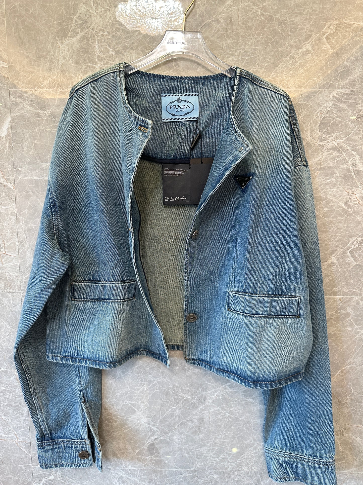 Prada Women's Vintage Wash Denim Jacket