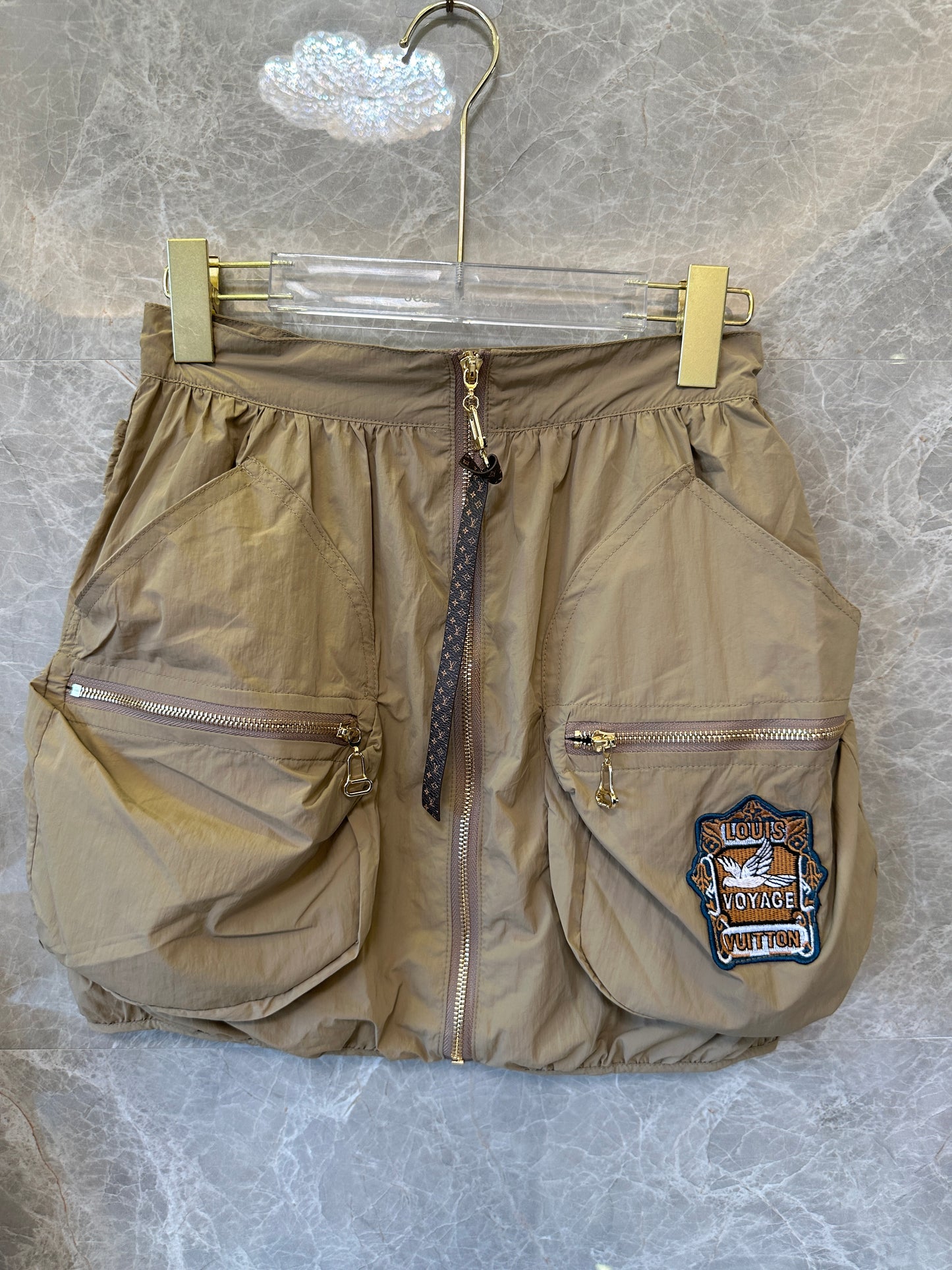Louis Vuitton Lightweight Hooded Jacket & Cargo Skirt Set – Khaki