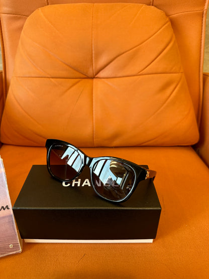 Chanel 5482-H Square Sunglasses Black