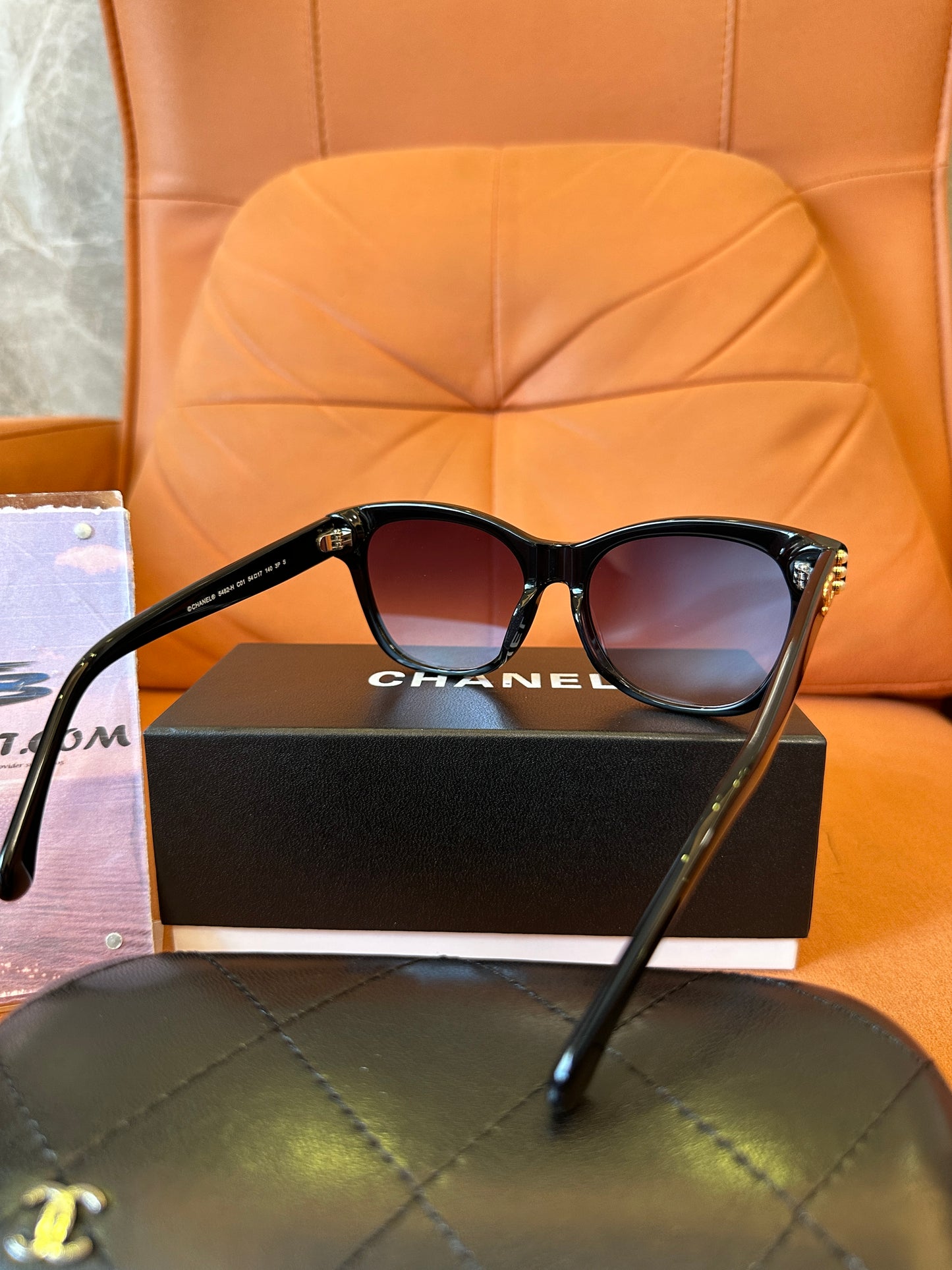 Chanel 5482-H Square Sunglasses Black