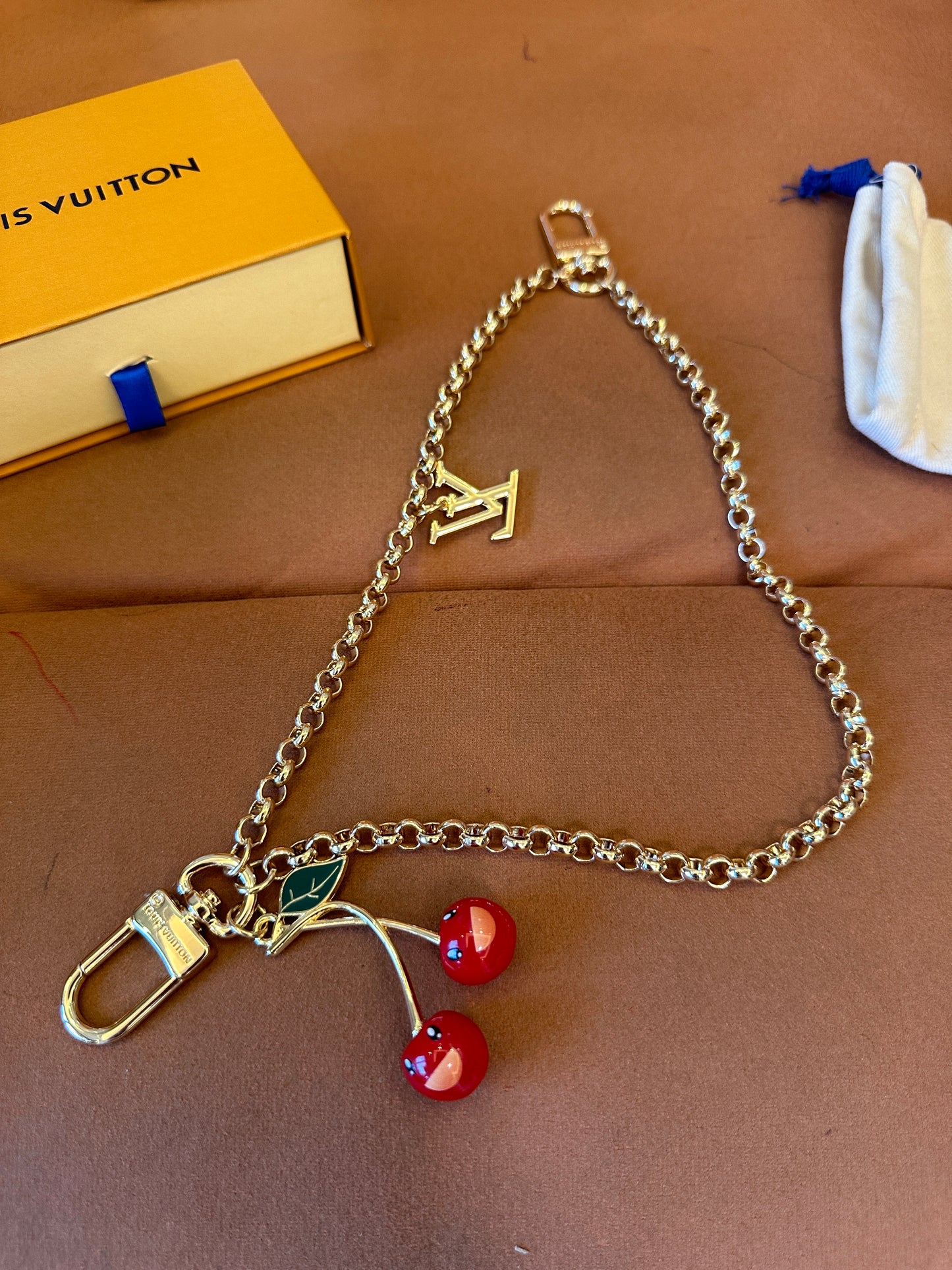 Louis Vuitton Cherry Pendant Waist Chain / Bag Chain