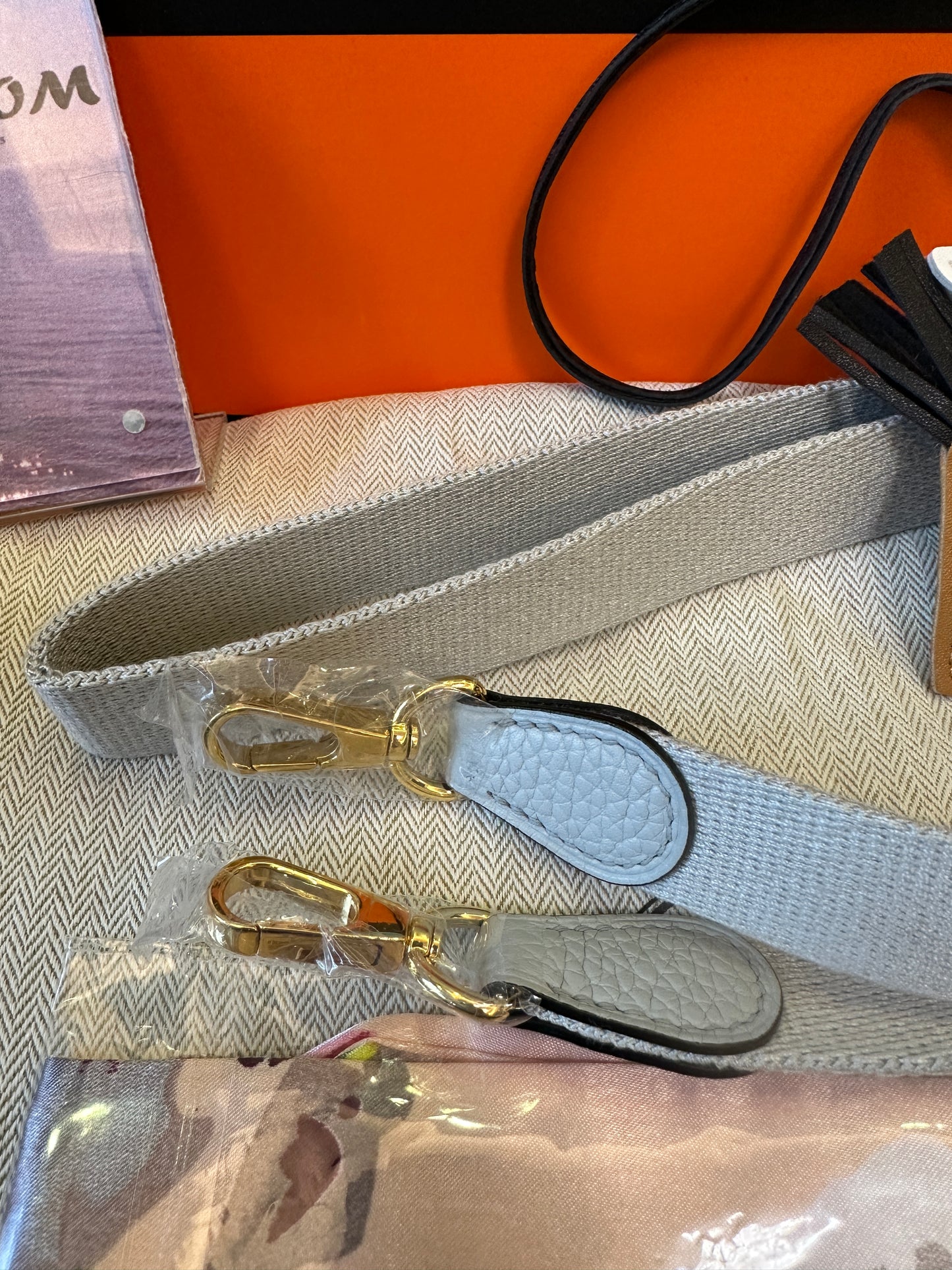 Hermès Evelyne Mini Leather Crossbody Bag Grey
