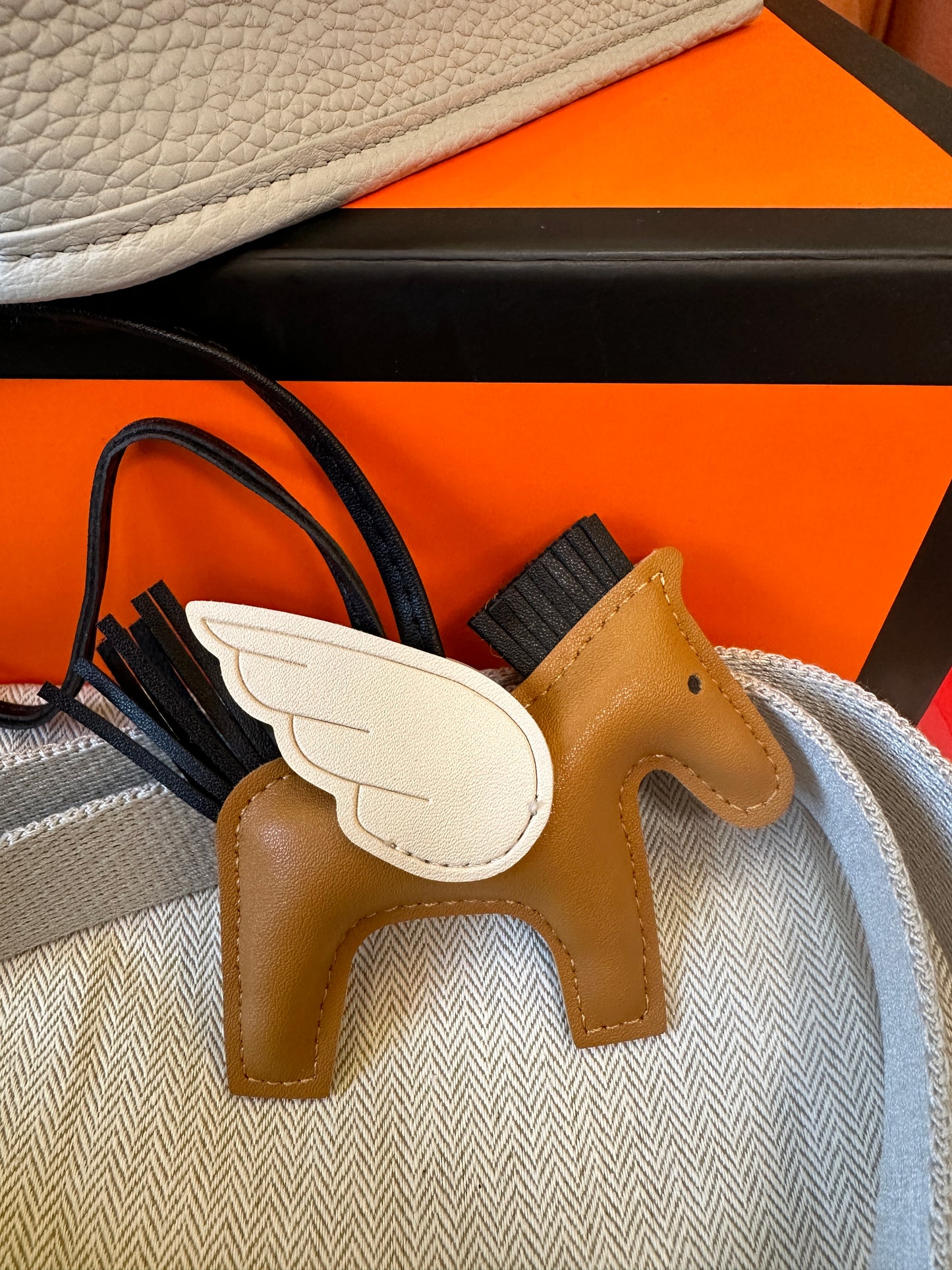 Hermès Evelyne Mini Leather Crossbody Bag Grey