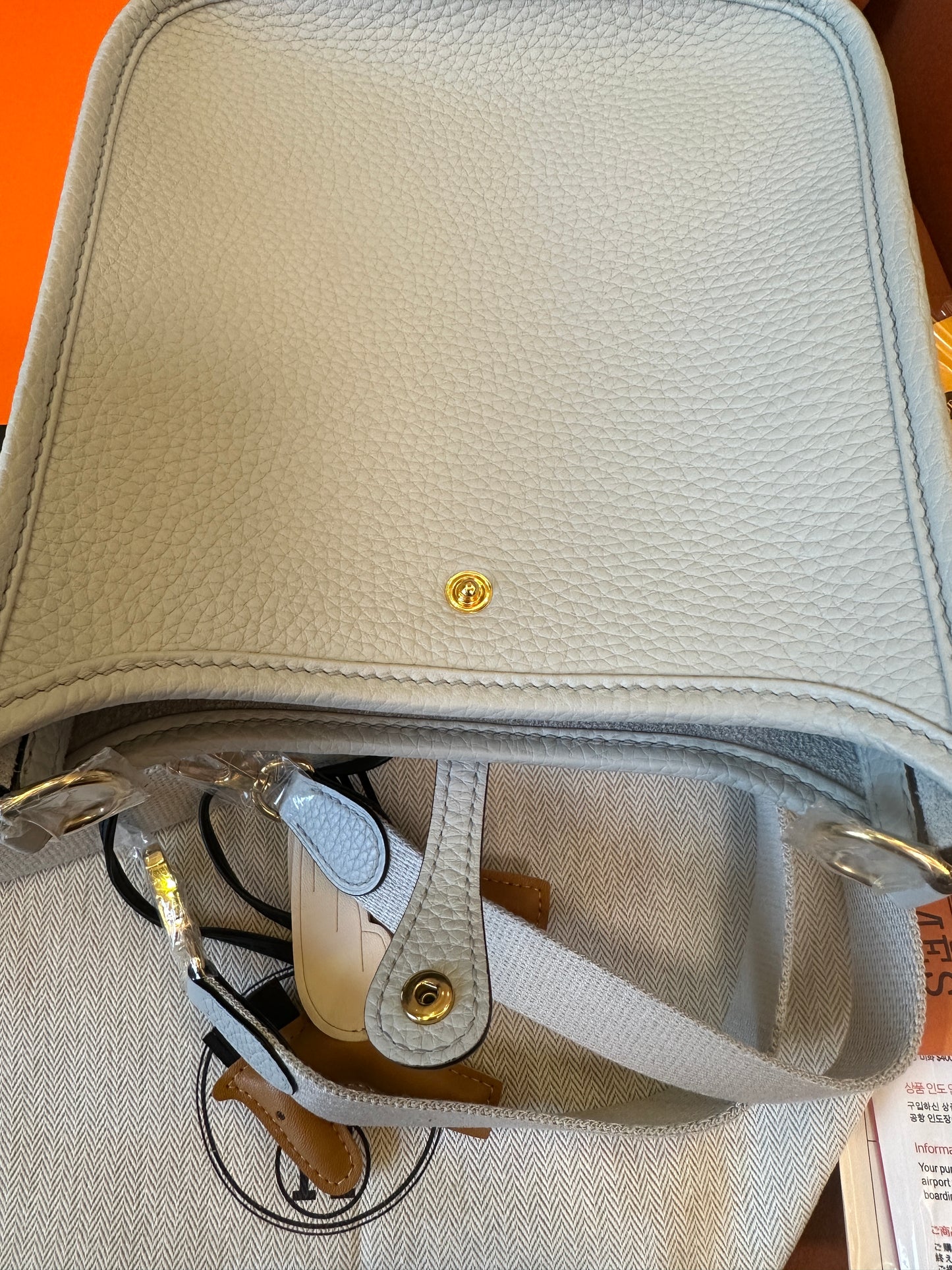 Hermès Evelyne Mini Leather Crossbody Bag Grey