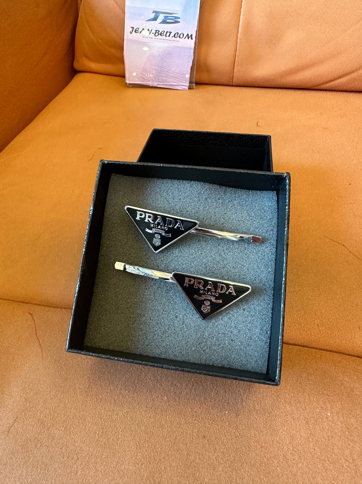 Prada Triangle Logo Hair Clip