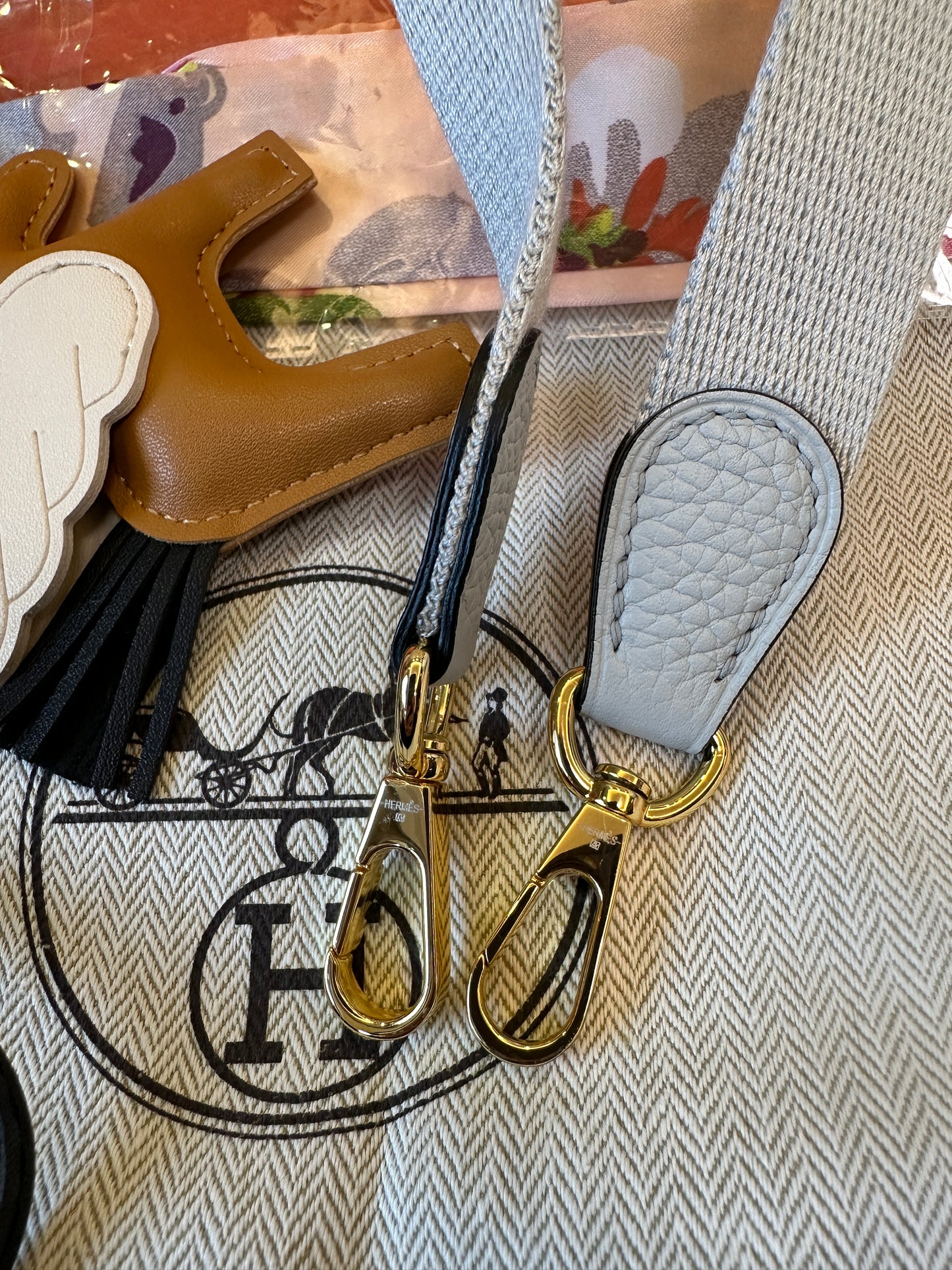 Hermès Evelyne Mini Leather Crossbody Bag Grey